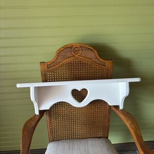 Vintage Wooden Wall Shelf with Heart Cutout